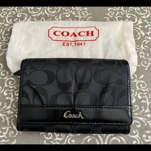 Coach Signature C black bifold wallet
